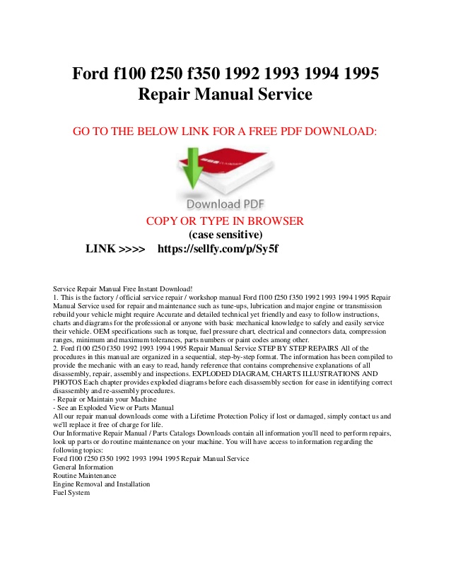 2019 Ford F 250 Repair Manual Free Download